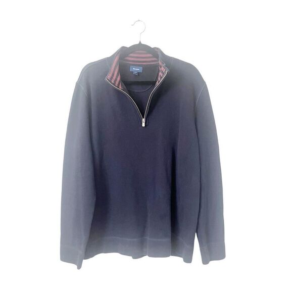 Falconnable Navy Blue Quarter Zip Cotton Pullover Sweater XL - Picture 1 of 5
